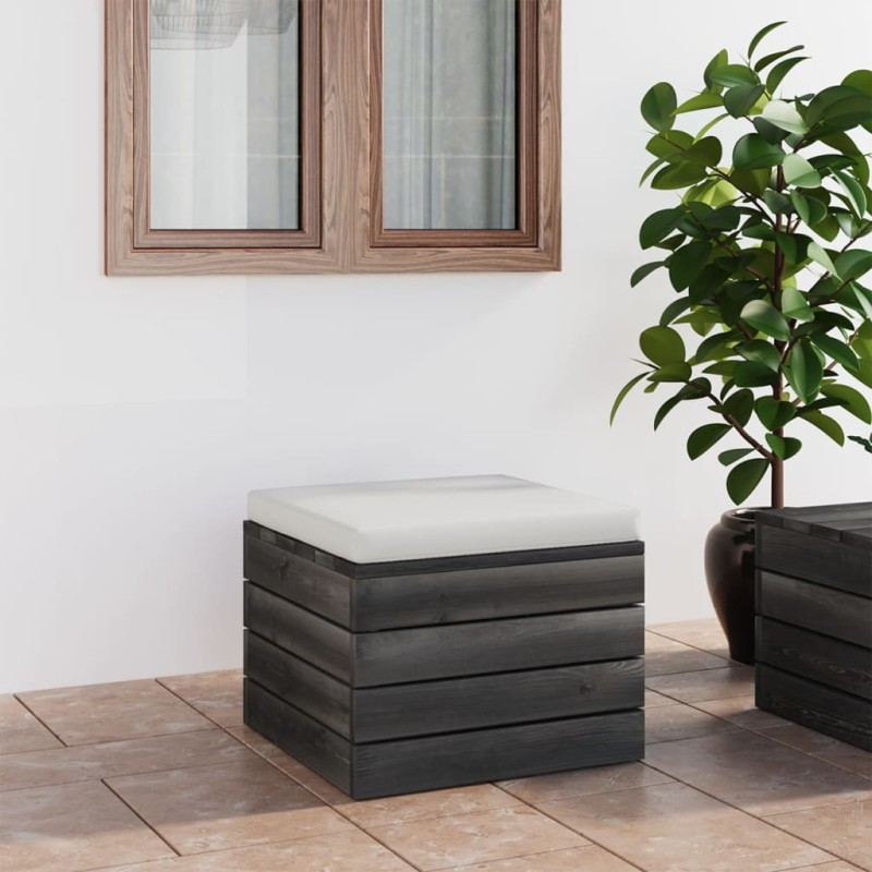 vidaXL Garten-Paletten-Hocker mit Sitzkissen Kiefernholz vidaXL Garten-Paletten-Hocker mit Sitzkissen Kiefernholz