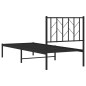 vidaXL Bettgestell mit Kopfteil Metall Schwarz 75x190 cm vidaXL Bettgestell mit Kopfteil Metall Schwarz 75x190 cm