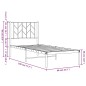 vidaXL Bettgestell mit Kopfteil Metall Schwarz 75x190 cm vidaXL Bettgestell mit Kopfteil Metall Schwarz 75x190 cm