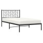 vidaXL Bettgestell mit Kopfteil Metall Schwarz 107x203 cm vidaXL Bettgestell mit Kopfteil Metall Schwarz 107x203 cm