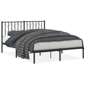 vidaXL Bettgestell mit Kopfteil Metall Schwarz 140x200 cm