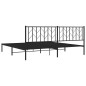 vidaXL Bettgestell mit Kopfteil Metall Schwarz 200x200 cm vidaXL Bettgestell mit Kopfteil Metall Schwarz 200x200 cm