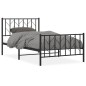 vidaXL Bettgestell mit Kopf- und Fußteil Metall Schwarz 100x200 cm vidaXL Bettgestell mit Kopf- und Fußteil Metall Schwarz 100x200 cm
