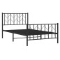 vidaXL Bettgestell mit Kopf- und Fußteil Metall Schwarz 100x200 cm vidaXL Bettgestell mit Kopf- und Fußteil Metall Schwarz 100x200 cm