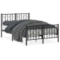 vidaXL Bettgestell mit Kopf- und Fußteil Metall Schwarz 120x190 cm vidaXL Bettgestell mit Kopf- und Fußteil Metall Schwarz 120x190 cm