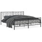 vidaXL Bettgestell mit Kopf- und Fußteil Metall Schwarz 180x200 cm vidaXL Bettgestell mit Kopf- und Fußteil Metall Schwarz 180x200 cm