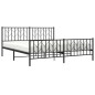 vidaXL Bettgestell mit Kopf- und Fußteil Metall Schwarz 180x200 cm vidaXL Bettgestell mit Kopf- und Fußteil Metall Schwarz 180x200 cm
