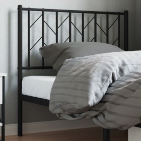 vidaXL Kopfteil Metall Schwarz 90 cm