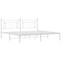 vidaXL Bettgestell mit Kopfteil Metall Weiß 193x203 cm vidaXL Bettgestell mit Kopfteil Metall Weiß 193x203 cm