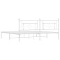 vidaXL Bettgestell mit Kopfteil Metall Weiß 193x203 cm vidaXL Bettgestell mit Kopfteil Metall Weiß 193x203 cm