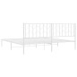 vidaXL Bettgestell mit Kopfteil Metall Weiß 193x203 cm vidaXL Bettgestell mit Kopfteil Metall Weiß 193x203 cm
