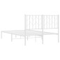 vidaXL Bettgestell mit Kopfteil Metall Weiß 120x200 cm vidaXL Bettgestell mit Kopfteil Metall Weiß 120x200 cm