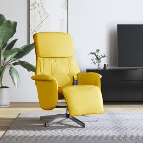 vidaXL Massagesessel mit Fußteil Hellgelb Stoff