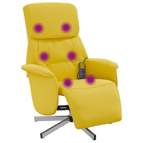 vidaXL Massagesessel mit Fußteil Hellgelb Stoff