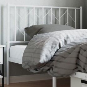 vidaXL Kopfteil Metall Weiß 100 cm