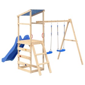   vidaXL Schaukelsitze 2 Stk. mit Klettersteinen Blau Polyethene