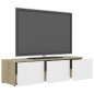 vidaXL TV-Schrank Weiß und Sonoma-Eiche 120x34x30 cm Holzwerkstoff vidaXL TV-Schrank Weiß und Sonoma-Eiche 120x34x30 cm Holzwerkstoff