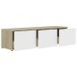 vidaXL TV-Schrank Weiß und Sonoma-Eiche 120x34x30 cm Holzwerkstoff vidaXL TV-Schrank Weiß und Sonoma-Eiche 120x34x30 cm Holzwerkstoff