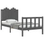 vidaXL Massivholzbett mit Kopfteil Grau 90x190 cm vidaXL Massivholzbett mit Kopfteil Grau 90x190 cm