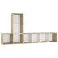 vidaXL 3-tlg. TV-Schrank-Set Weiß Sonoma-Eiche Holzwerkstoff vidaXL 3-tlg. TV-Schrank-Set Weiß Sonoma-Eiche Holzwerkstoff