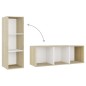 vidaXL 3-tlg. TV-Schrank-Set Weiß Sonoma-Eiche Holzwerkstoff vidaXL 3-tlg. TV-Schrank-Set Weiß Sonoma-Eiche Holzwerkstoff