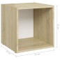 vidaXL 3-tlg. TV-Schrank-Set Weiß Sonoma-Eiche Holzwerkstoff vidaXL 3-tlg. TV-Schrank-Set Weiß Sonoma-Eiche Holzwerkstoff