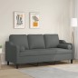 vidaXL 3-Sitzer-Sofa mit Zierkissen Dunkelgrau 180 cm Stoff vidaXL 3-Sitzer-Sofa mit Zierkissen Dunkelgrau 180 cm Stoff