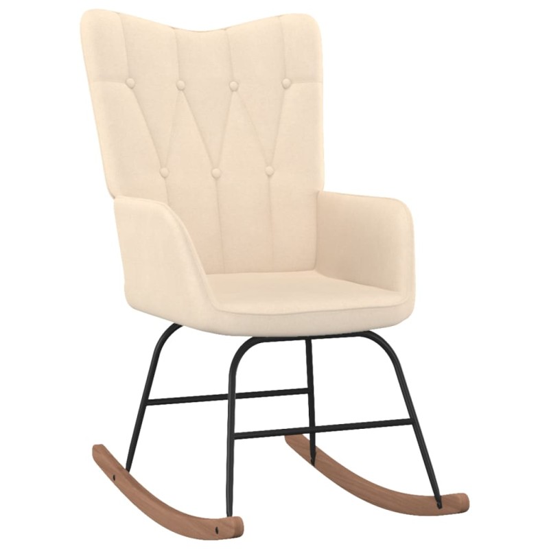 vidaXL Schaukelstuhl Creme Stoff vidaXL Schaukelstuhl Creme Stoff