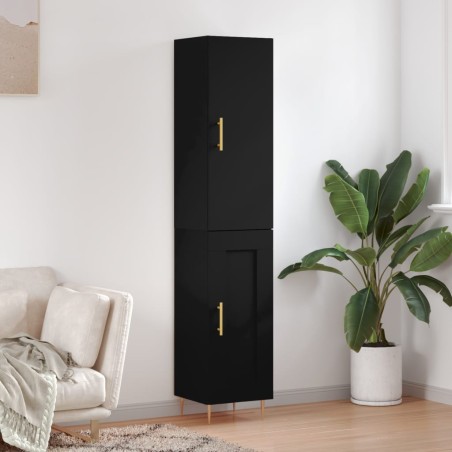 vidaXL Highboard Schwarz 34,5x34x180 cm Holzwerkstoff