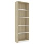 vidaXL Bücherregal 5 Fächer Weiß Sonoma-Eiche 60x24x175 Holzwerkstoff vidaXL Bücherregal 5 Fächer Weiß Sonoma-Eiche 60x24x175 Holzwerkstoff