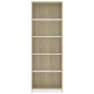 vidaXL Bücherregal 5 Fächer Weiß Sonoma-Eiche 60x24x175 Holzwerkstoff vidaXL Bücherregal 5 Fächer Weiß Sonoma-Eiche 60x24x175 Holzwerkstoff