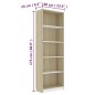 vidaXL Bücherregal 5 Fächer Weiß Sonoma-Eiche 60x24x175 Holzwerkstoff vidaXL Bücherregal 5 Fächer Weiß Sonoma-Eiche 60x24x175 Holzwerkstoff