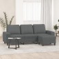 vidaXL 3-Sitzer-Sofa mit Hocker Dunkelgrau 180 cm Stoff vidaXL 3-Sitzer-Sofa mit Hocker Dunkelgrau 180 cm Stoff