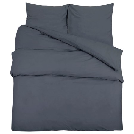 vidaXL Bettwäsche-Set Anthrazit 260x220 cm Baumwolle