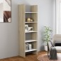 vidaXL Bücherregal Weiß und Sonoma-Eiche 60x35x180 cm Holzwerkstoff vidaXL Bücherregal Weiß und Sonoma-Eiche 60x35x180 cm Holzwerkstoff