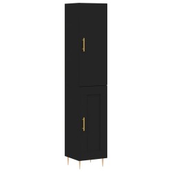 vidaXL Highboard Schwarz 34,5x34x180 cm Holzwerkstoff