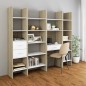 vidaXL Bücherregal Weiß und Sonoma-Eiche 60x35x180 cm Holzwerkstoff vidaXL Bücherregal Weiß und Sonoma-Eiche 60x35x180 cm Holzwerkstoff