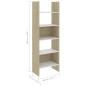 vidaXL Bücherregal Weiß und Sonoma-Eiche 60x35x180 cm Holzwerkstoff vidaXL Bücherregal Weiß und Sonoma-Eiche 60x35x180 cm Holzwerkstoff