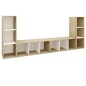 vidaXL TV-Schränke 4 Stk. Weiß Sonoma-Eiche 107x35x37 cm Holzwerkstoff vidaXL TV-Schränke 4 Stk. Weiß Sonoma-Eiche 107x35x37 cm Holzwerkstoff