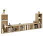 vidaXL TV-Schränke 4 Stk. Weiß Sonoma-Eiche 107x35x37 cm Holzwerkstoff vidaXL TV-Schränke 4 Stk. Weiß Sonoma-Eiche 107x35x37 cm Holzwerkstoff