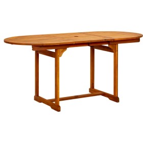 vidaXL Garten-Esstisch (120-170)x80x75 cm Massivholz Akazie 