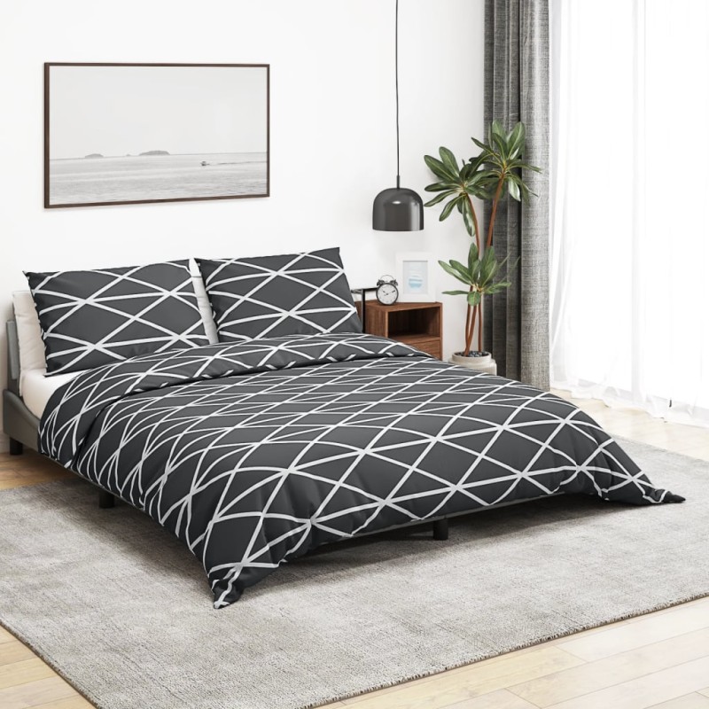 vidaXL Bettwäsche-Set Grau 200x200 cm Baumwolle vidaXL Bettwäsche-Set Grau 200x200 cm Baumwolle