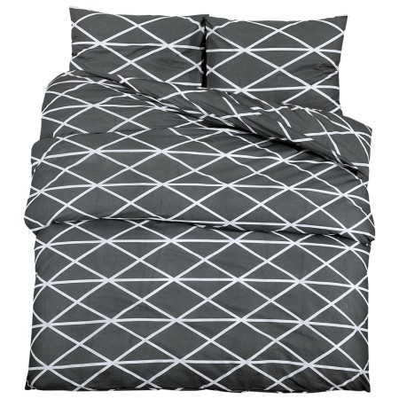 vidaXL Bettwäsche-Set Grau 200x200 cm Baumwolle