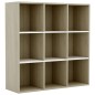 vidaXL Bücherregal Weiß Sonoma-Eiche 98x30x98 cm Holzwerkstoff vidaXL Bücherregal Weiß Sonoma-Eiche 98x30x98 cm Holzwerkstoff