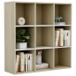 vidaXL Bücherregal Weiß Sonoma-Eiche 98x30x98 cm Holzwerkstoff vidaXL Bücherregal Weiß Sonoma-Eiche 98x30x98 cm Holzwerkstoff
