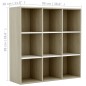 vidaXL Bücherregal Weiß Sonoma-Eiche 98x30x98 cm Holzwerkstoff vidaXL Bücherregal Weiß Sonoma-Eiche 98x30x98 cm Holzwerkstoff