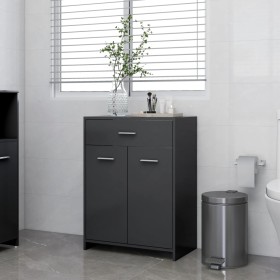 vidaXL Badezimmerschrank Grau 60x33x80 cm Holzwerkstoff