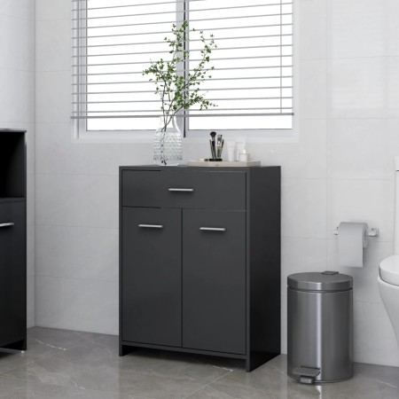 vidaXL Badezimmerschrank Grau 60x33x80 cm Holzwerkstoff