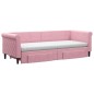vidaXL Tagesbett Ausziehbar mit Schubladen Rosa 80x200 cm Samt vidaXL Tagesbett Ausziehbar mit Schubladen Rosa 80x200 cm Samt