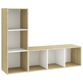 vidaXL TV-Schränke 2 Stk. Weiß Sonoma-Eiche 107x35x37 cm Holzwerkstoff